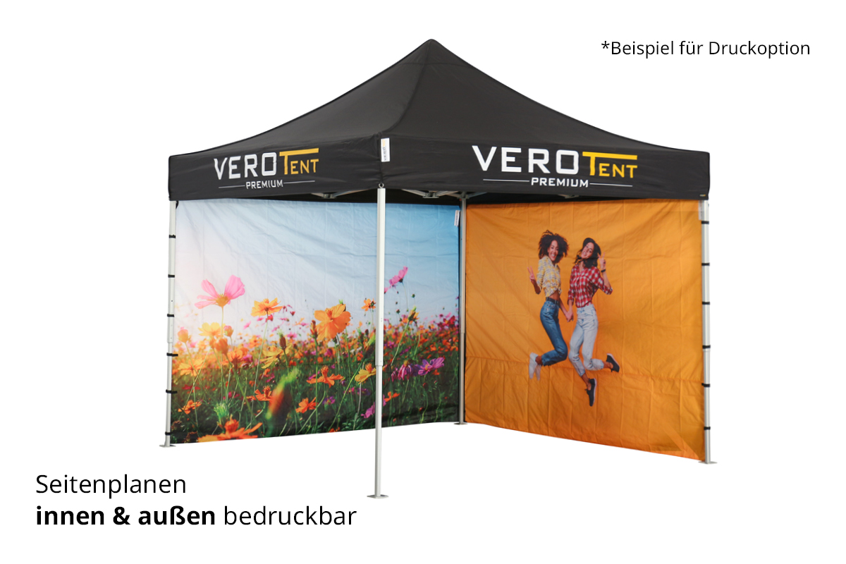 Faltpavillon mit Logo SeitenteilVEROTENT