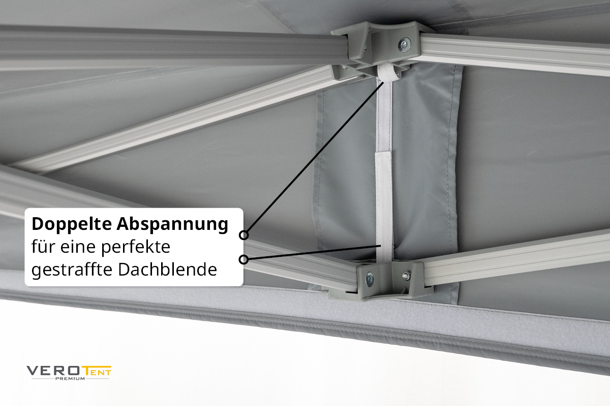 Profi Faltpavillon Alu Classic straffe Dachplane